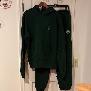P448 Dark Green Hoodie and Joggers Set